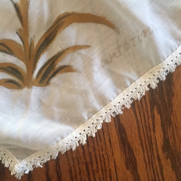 Triangular off white Head, Neck , Hair Scarf hand painted Santorini Greece - Picture 3 of 5